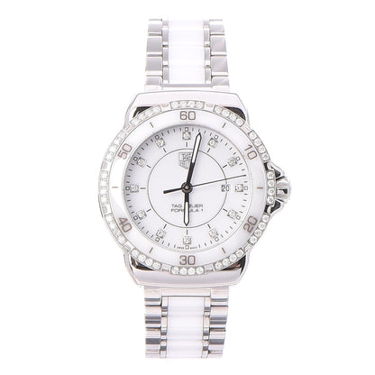 Tag Heuer Stainless Steel Ceramic Diamond 32mm Formula 1 Quartz Watch White WAH1313 1 of 10