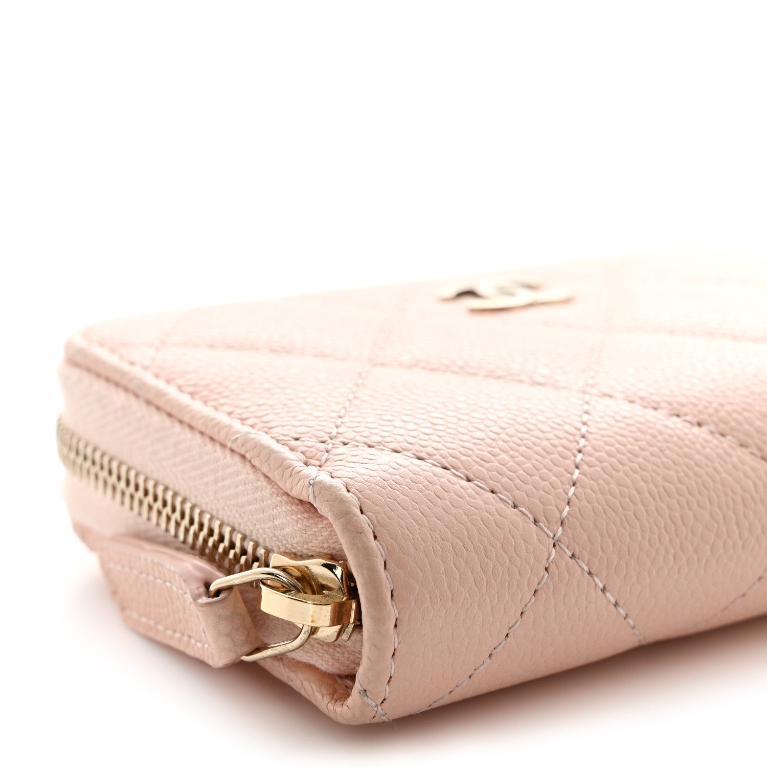 Chanel Caviar Quilted Zip Around Coin Purse Light Pink 8 of 10