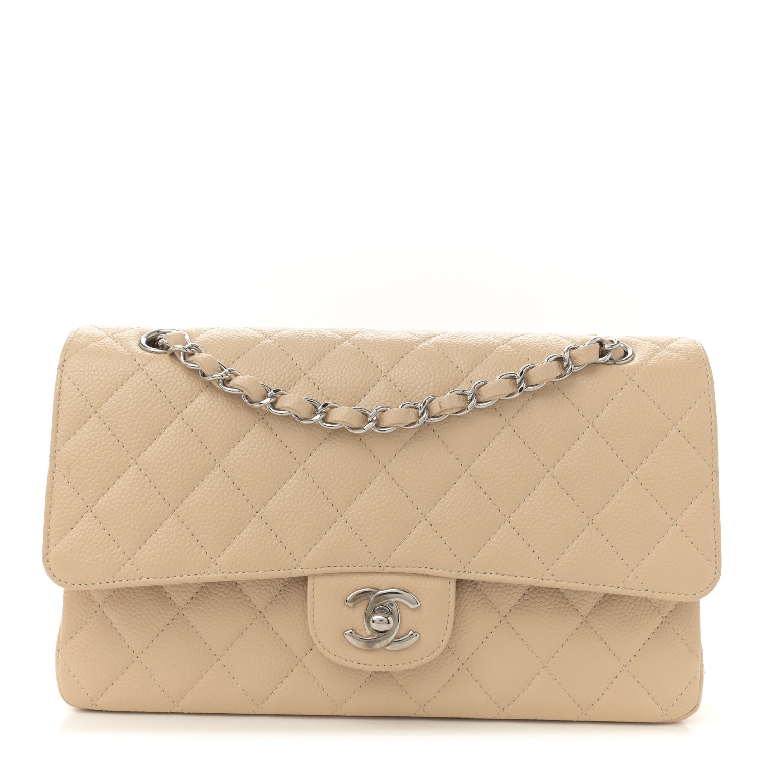 Chanel Caviar Quilted Medium Double Flap Beige Clair 1 of 11