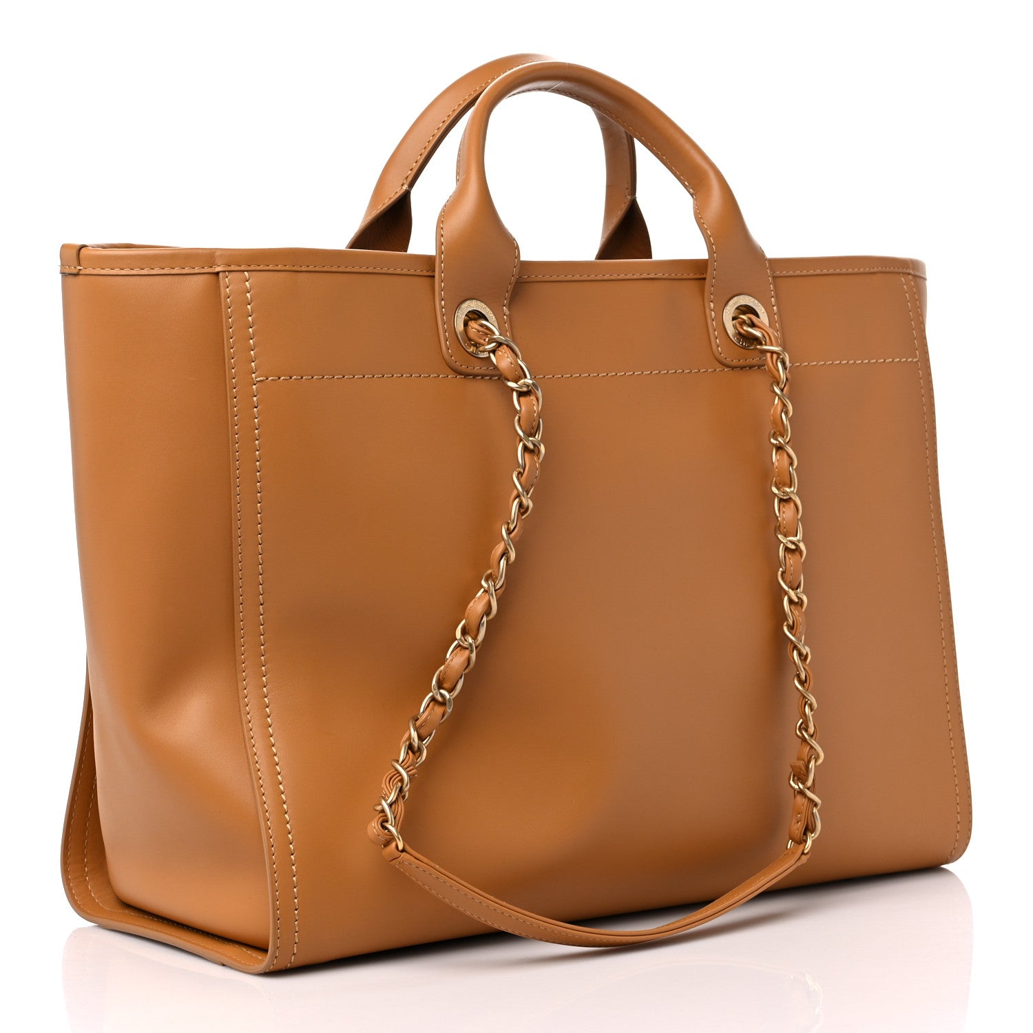 Chanel Calfskin Medium Deauville Tote Brown 3 of 9