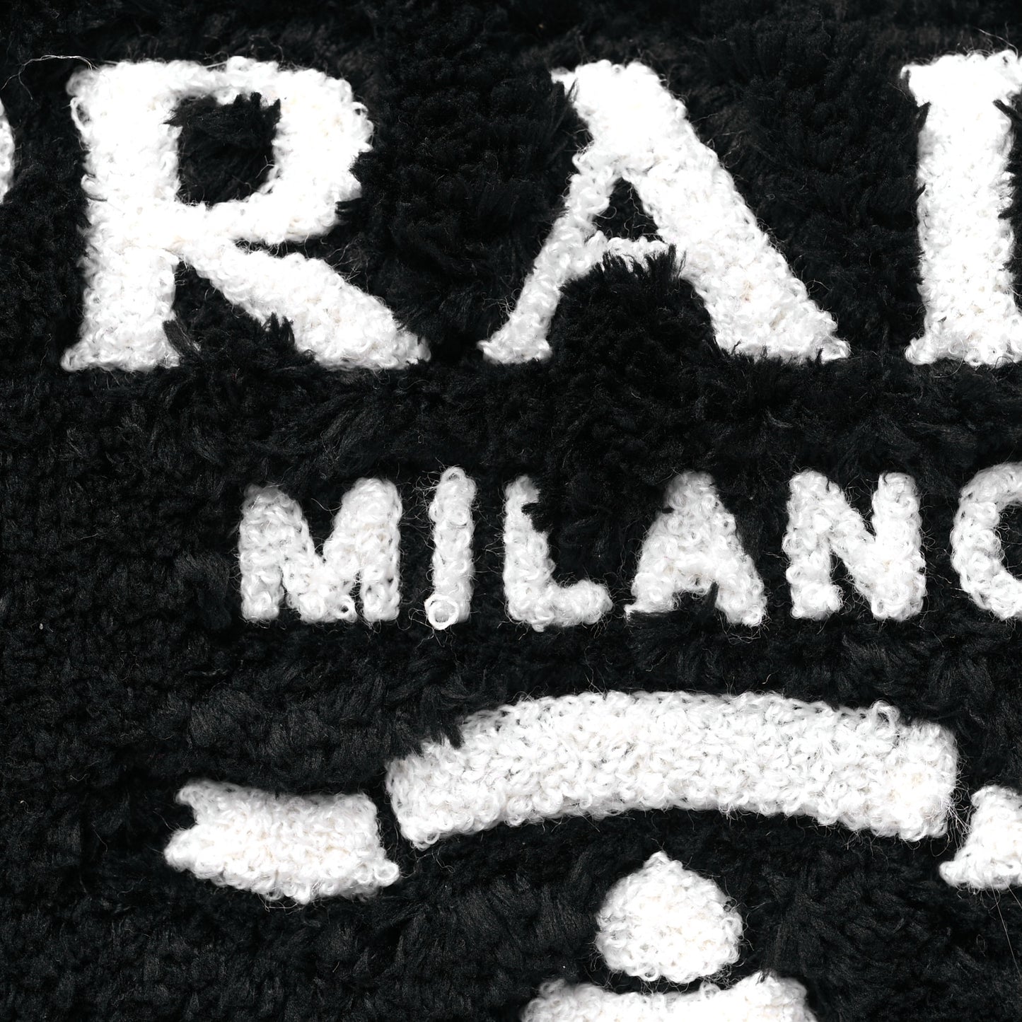 Terry Cloth Mini Re-Edition 2000 Bag Black White