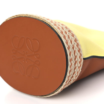 Loewe Calfskin Raffia Gate Bucket Bag Tan Light Yellow 10 of 10