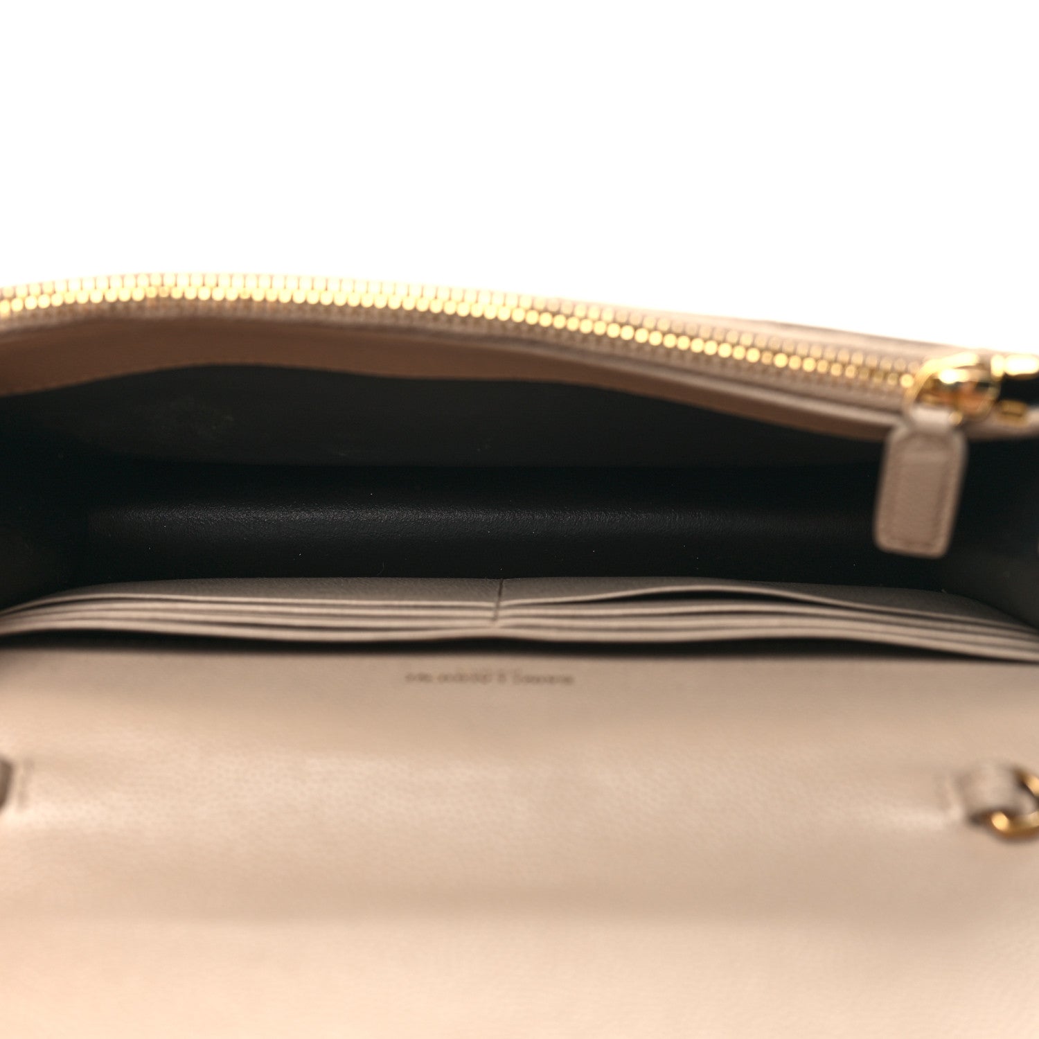 Saint Laurent Grain De Poudre Matelasse Chevron Monogram Envelope Chain Wallet Dark Beige 5 of 12