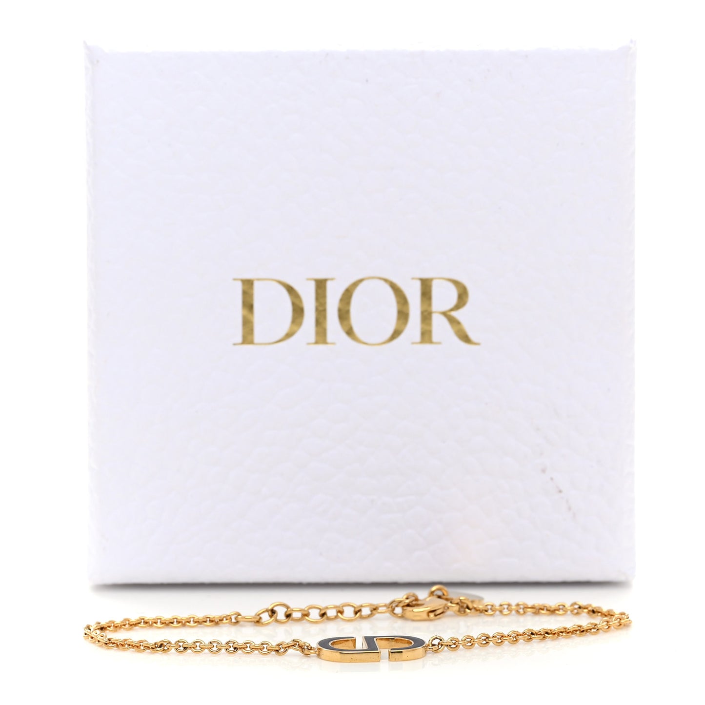 Metal Enamel CD Bracelet Gold Black