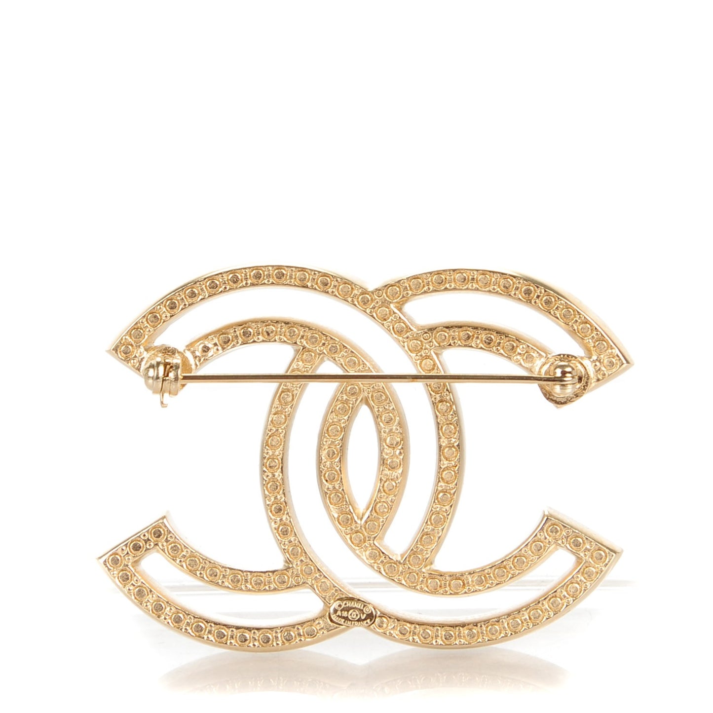 Crystal CC Brooch Light Gold