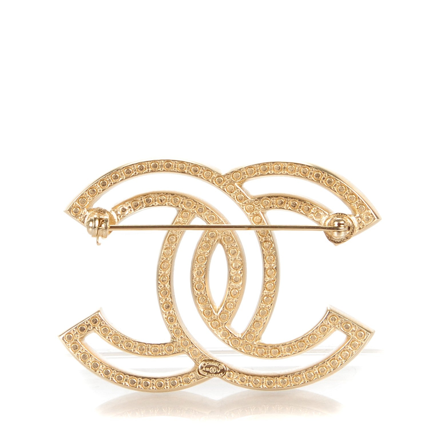 Chanel Crystal CC Brooch Light Gold 3 of 5