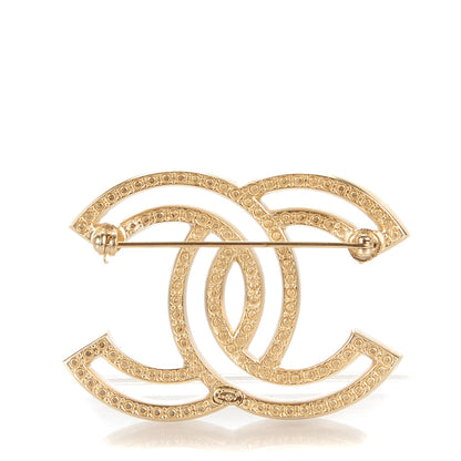 Chanel Crystal CC Brooch Light Gold 3 of 5