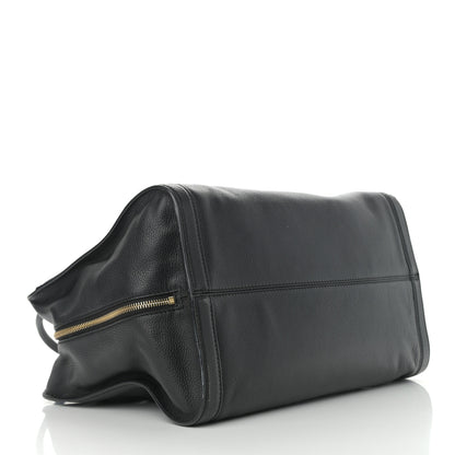 Alexander McQueen Pebbled Calfskin Large Skull Padlock Zip Around Tote Black 3 of 15