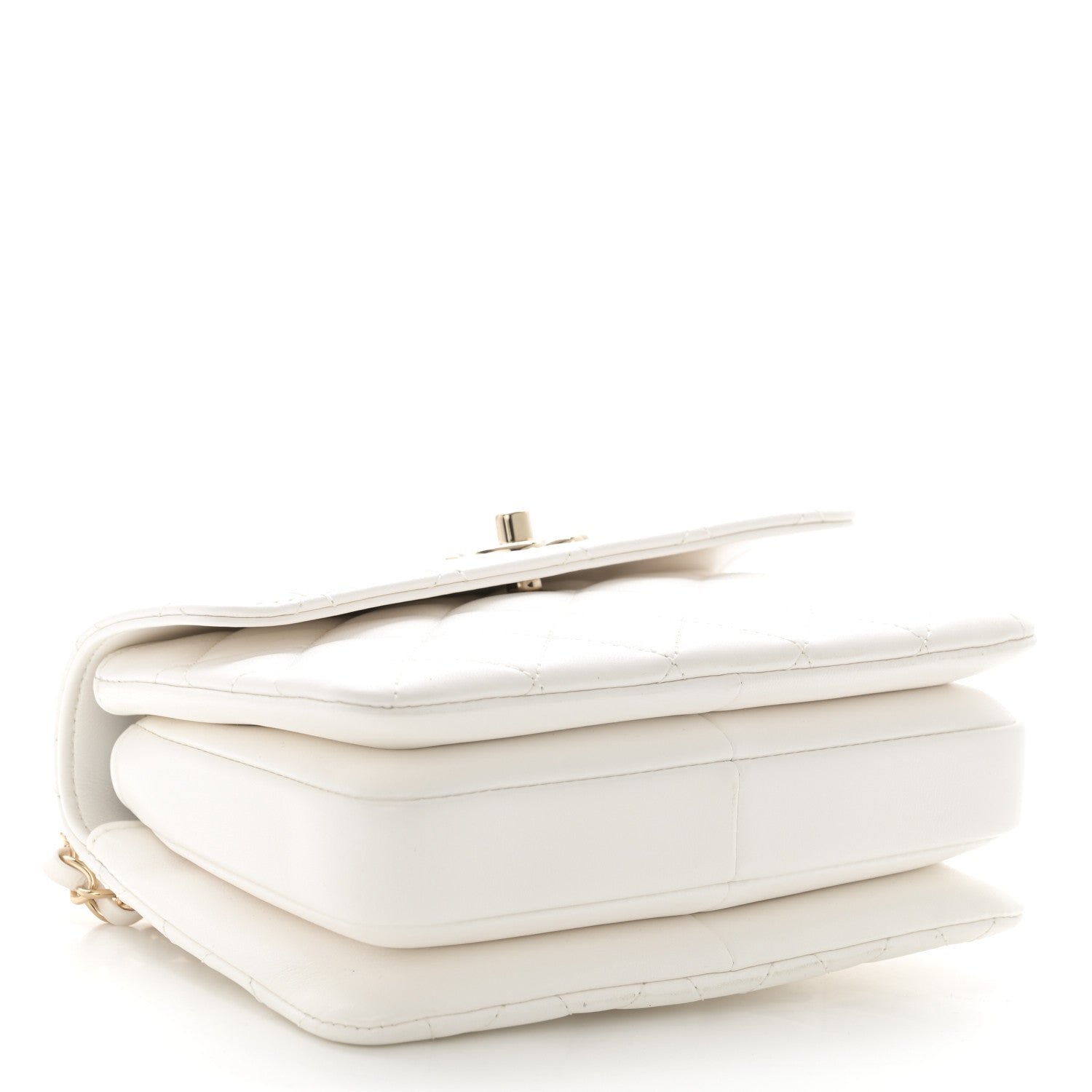 Chanel Lambskin Lacquered Quilted Mini Trendy CC Dual Handle Flap Bag White 4 of 11