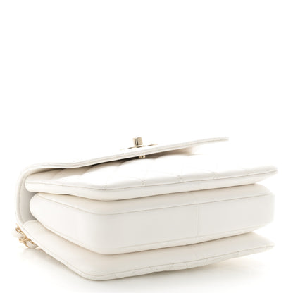 Chanel Lambskin Lacquered Quilted Mini Trendy CC Dual Handle Flap Bag White 4 of 11