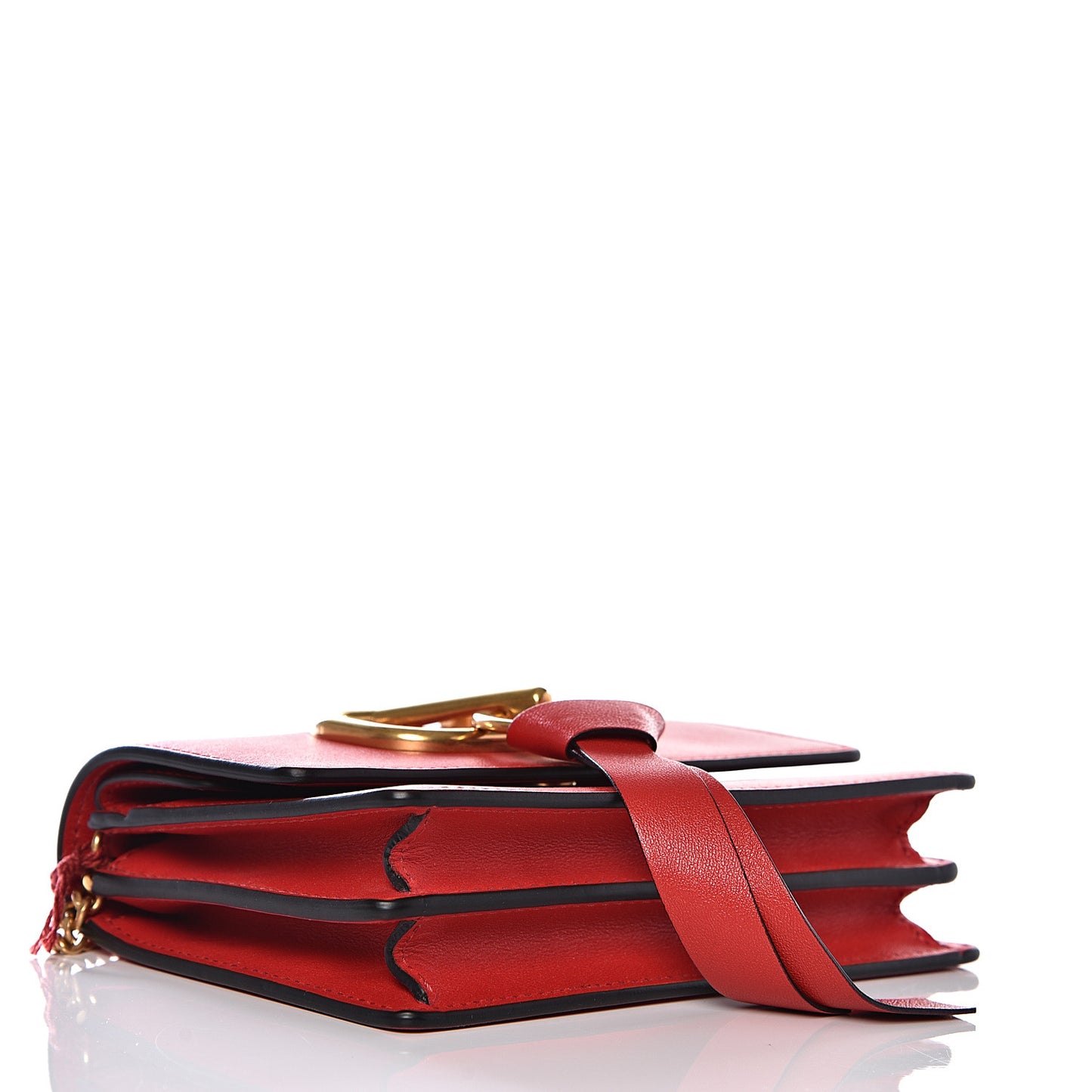 Smooth Calfskin Mini Vring Crossbody Bag Rouge Pur