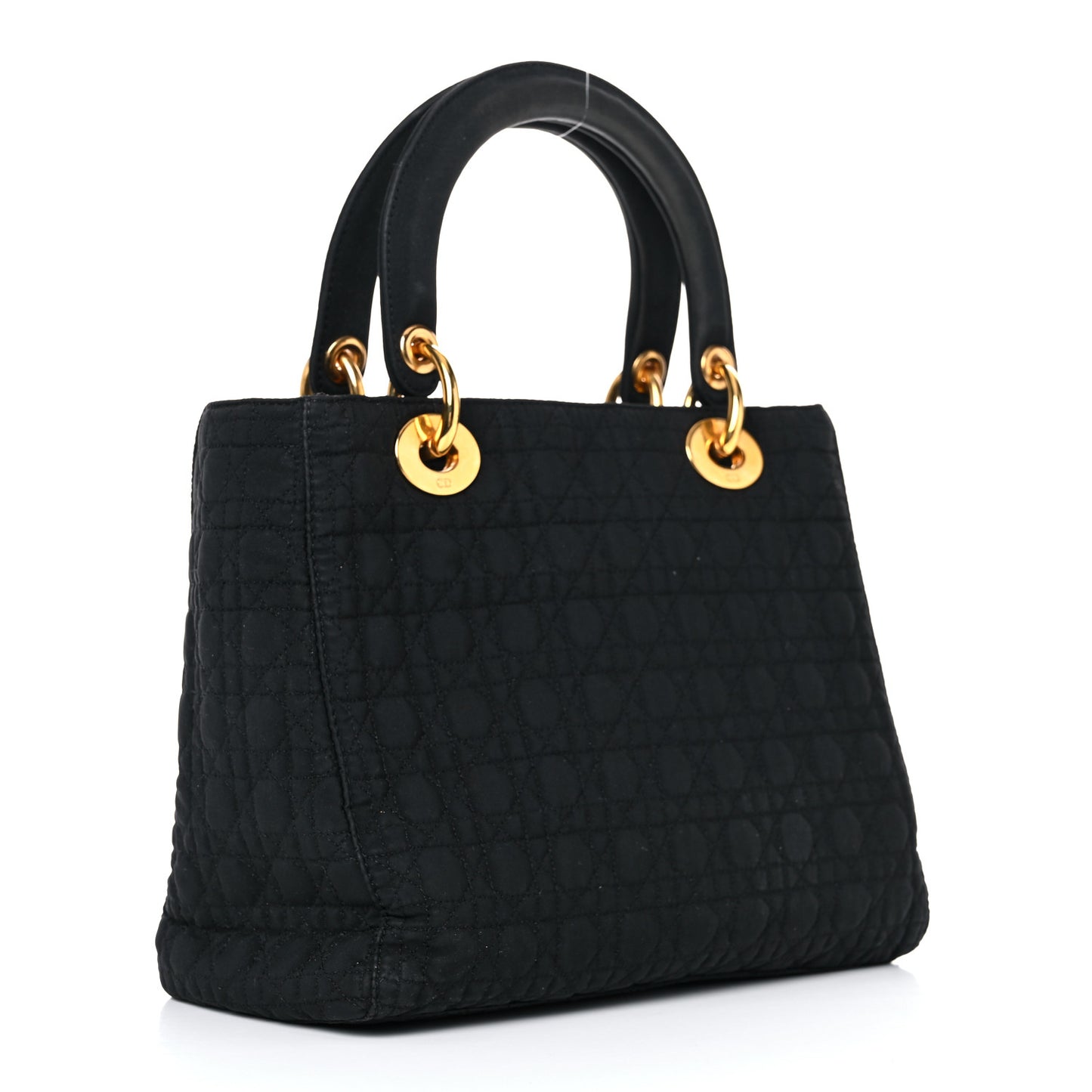 Nylon Cannage Medium Lady Dior Black
