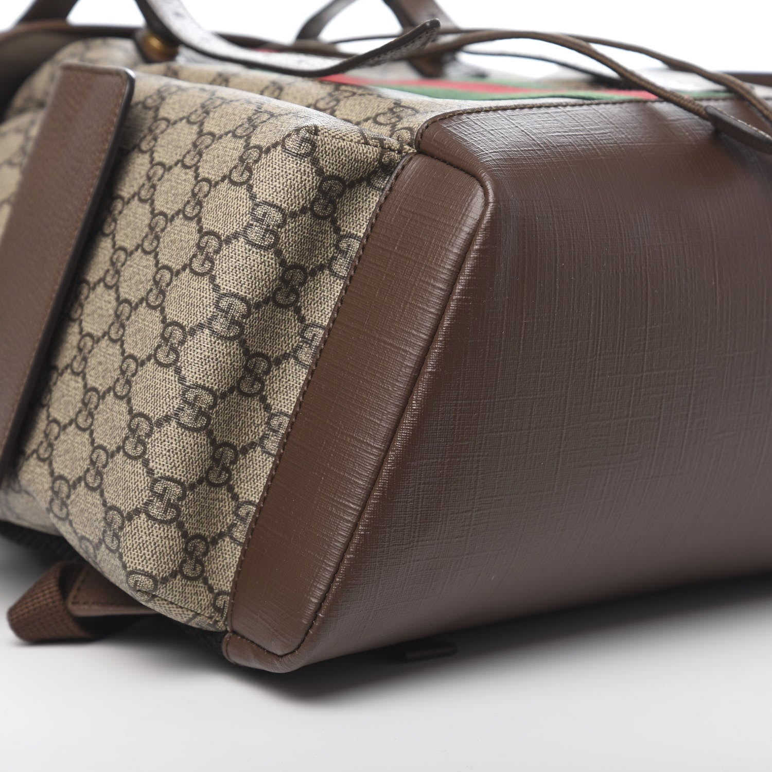 Gucci GG Supreme Monogram Medium Ophidia Double Buckle Backpack Brown 7 of 9