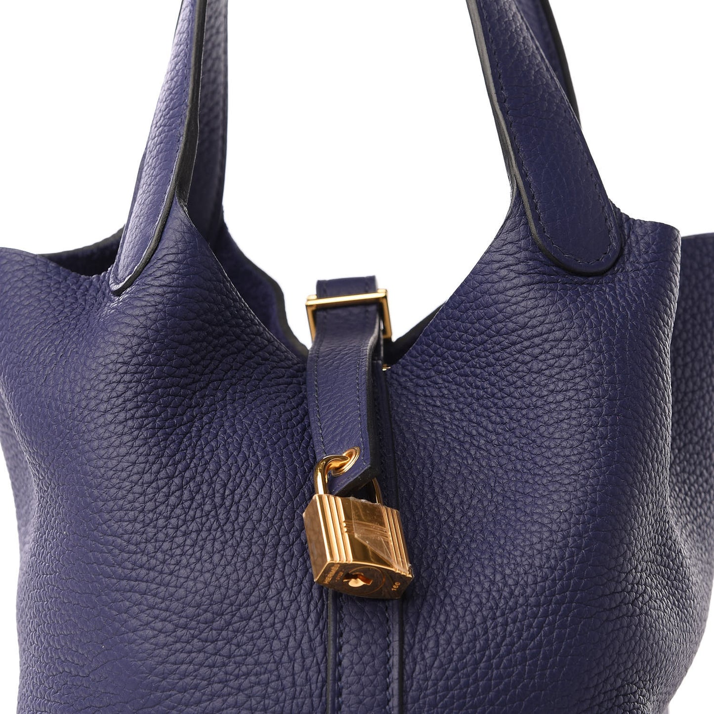 Taurillon Clemence Picotin Lock 18 PM Bleu Encre