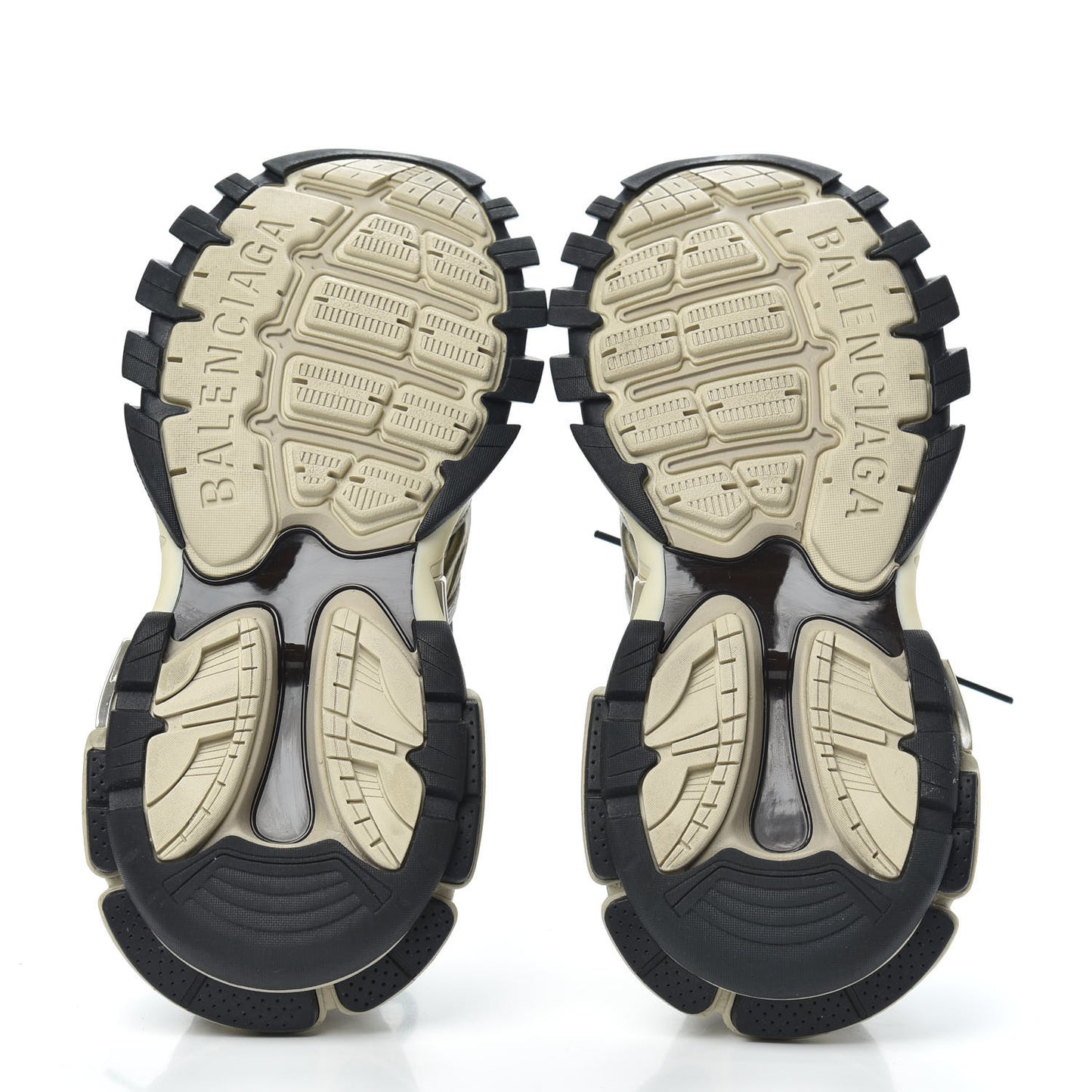 Rubber Mesh Bi-Color Mens Track.2 Open Sneakers 40 Beige Black