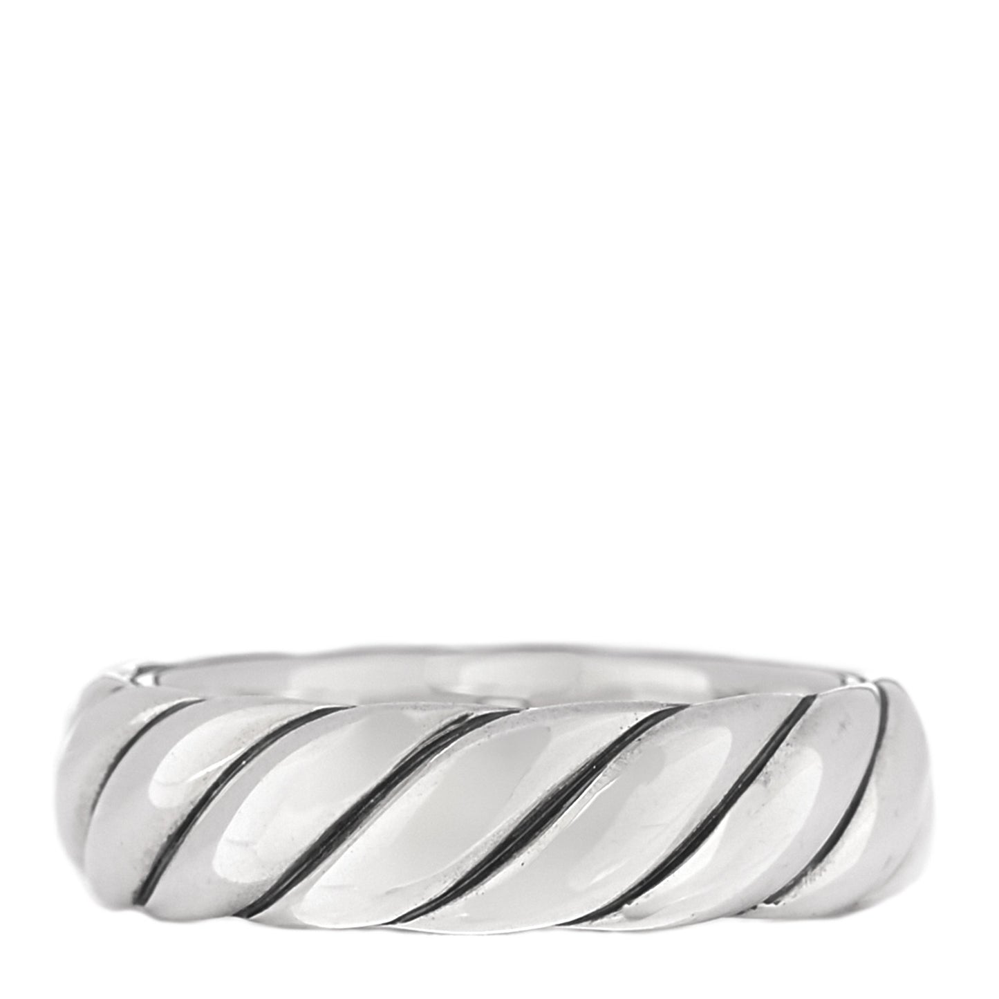 Sterling Silver 6mm Sculpted Cable Band Ring 59 8.75