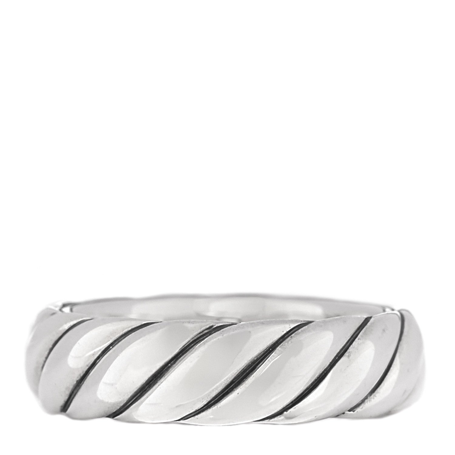 David Yurman Sterling Silver 6mm Sculpted Cable Band Ring 59 8.75 1 of 5