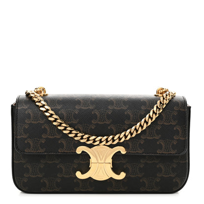 Celine Triomphe Canvas Chain Shoulder Bag Tan 1 of 12