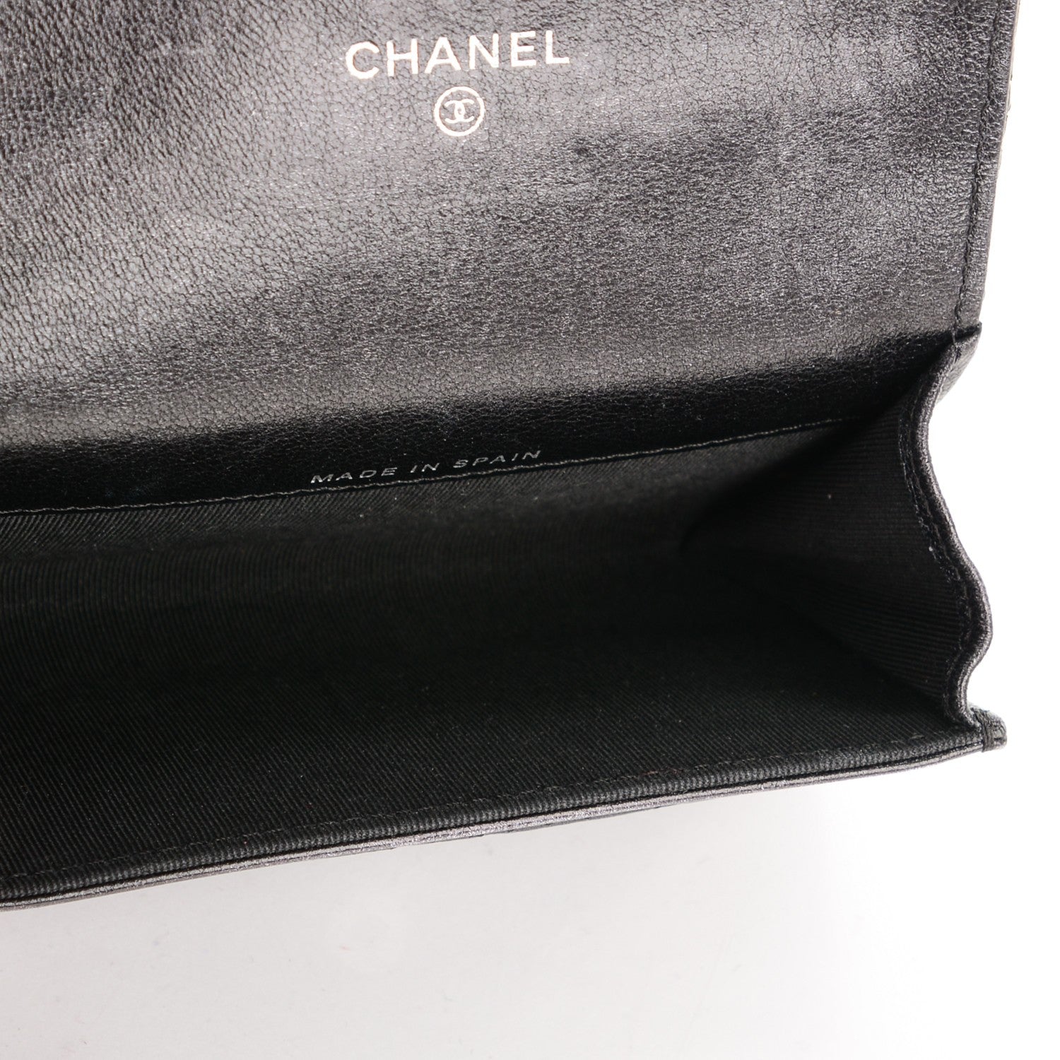 Chanel Metallic Calfskin Perforated Quilted Card Holder Grey 5 of 8