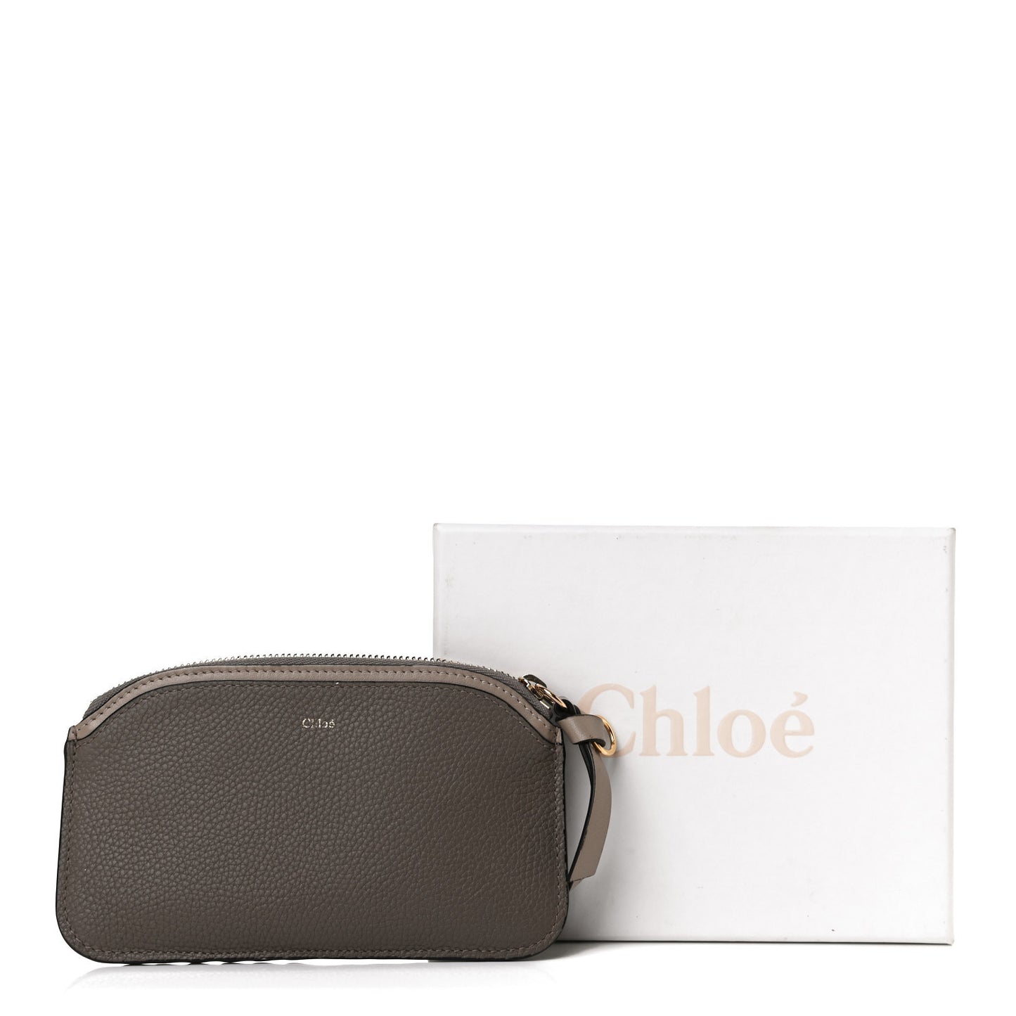 Grained Calfskin Purse Wallet Motty Grey