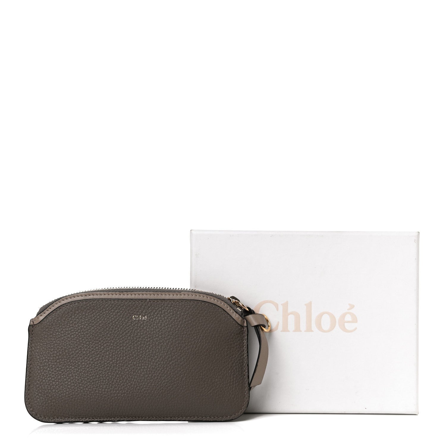 Chloe Grained Calfskin Purse Wallet Motty Grey 9 of 9