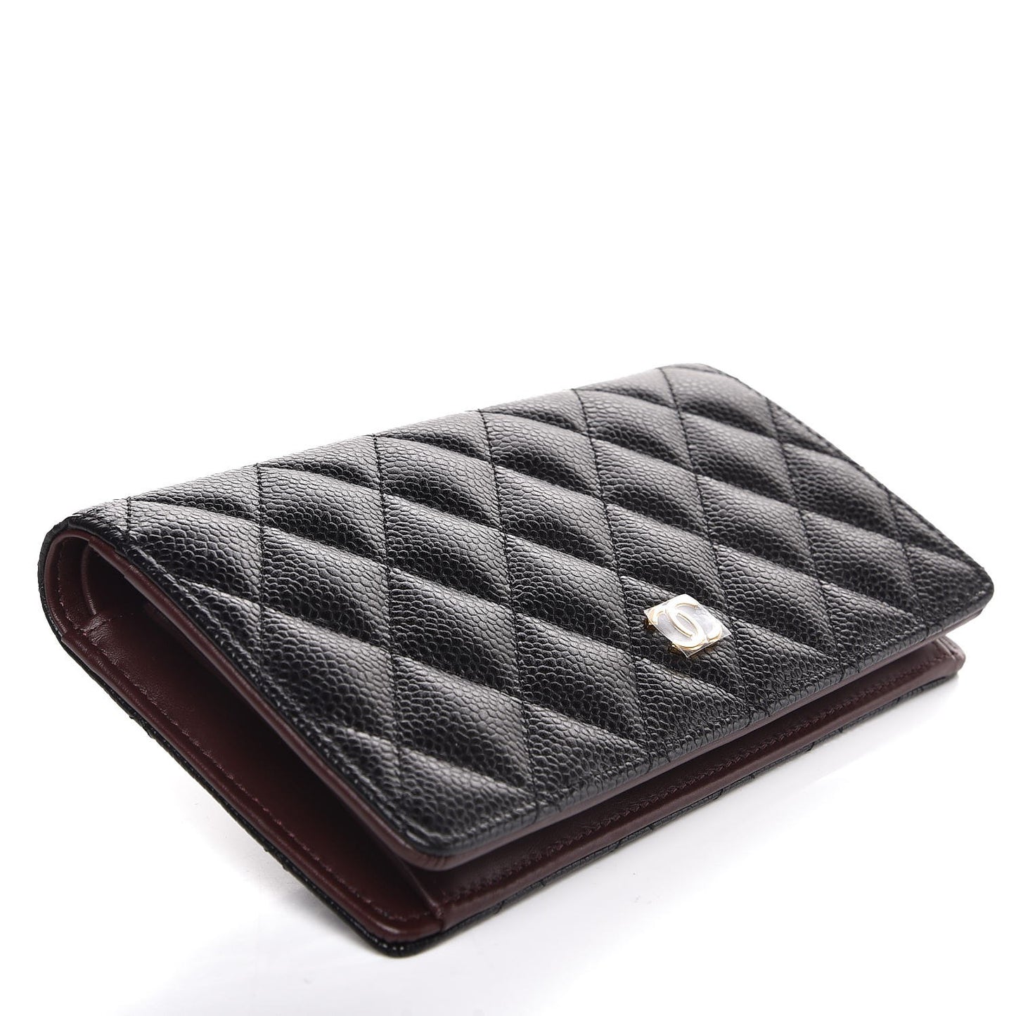 Caviar Quilted Yen Wallet Black