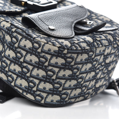 Christian Dior HOMME Oblique Calfskin Mens Mini Saddle Backpack Navy Blue 8 of 9