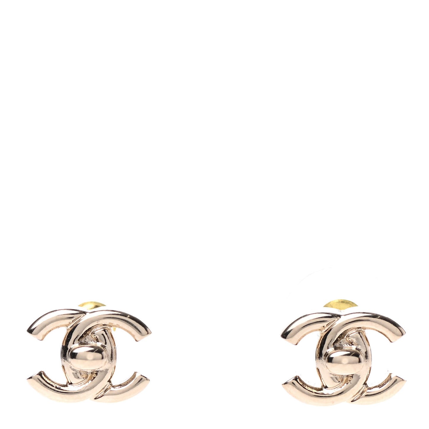 Metal CC Turnlock Earrings Gold