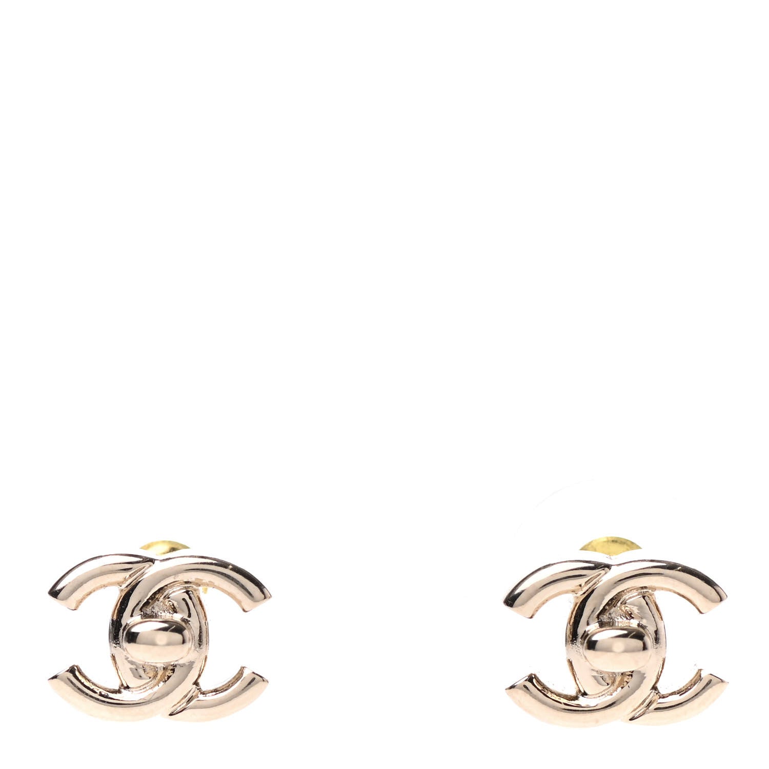 Chanel Metal CC Turnlock Earrings Gold 1 of 4