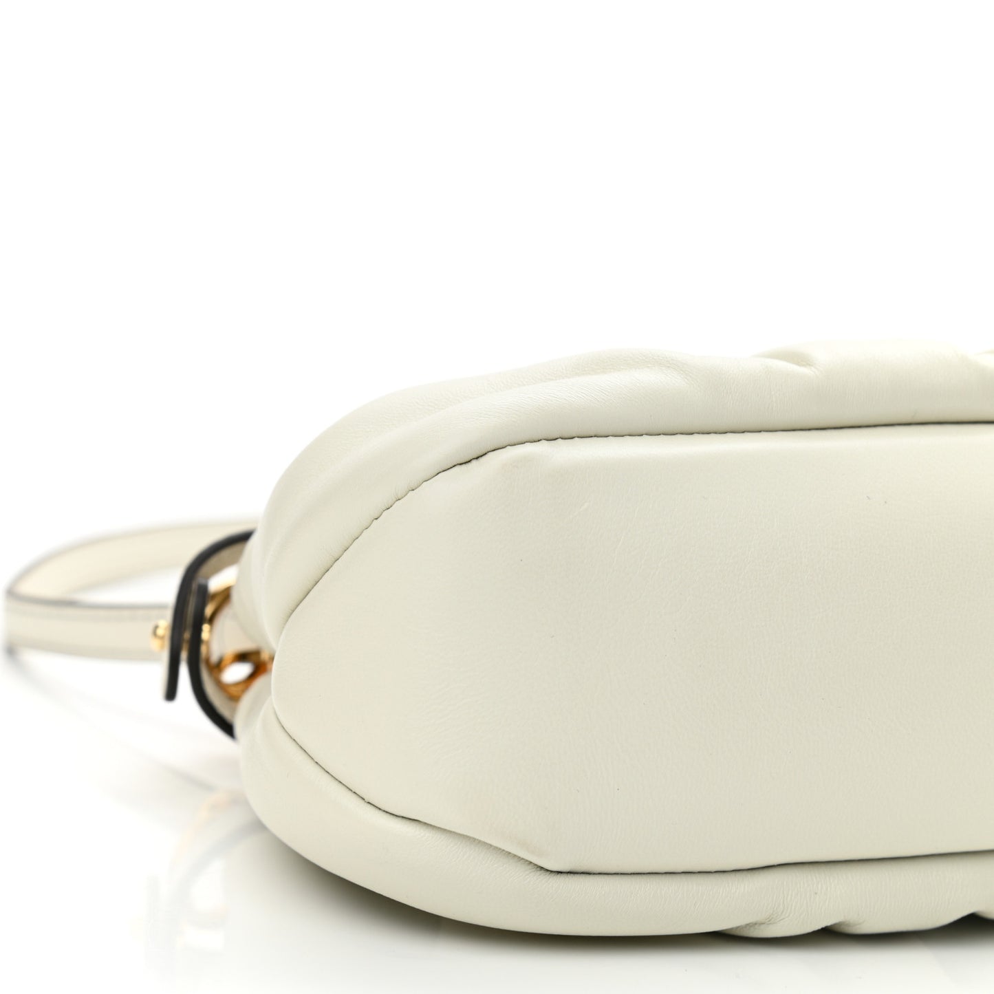 Shiny Nappa Small Peekaboo Click Bag White