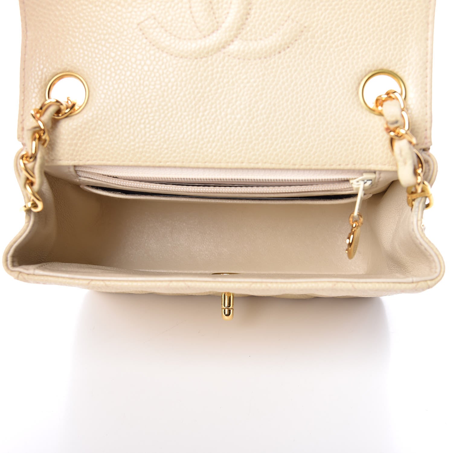 Chanel Caviar Quilted Mini Square Flap Light Beige 5 of 10
