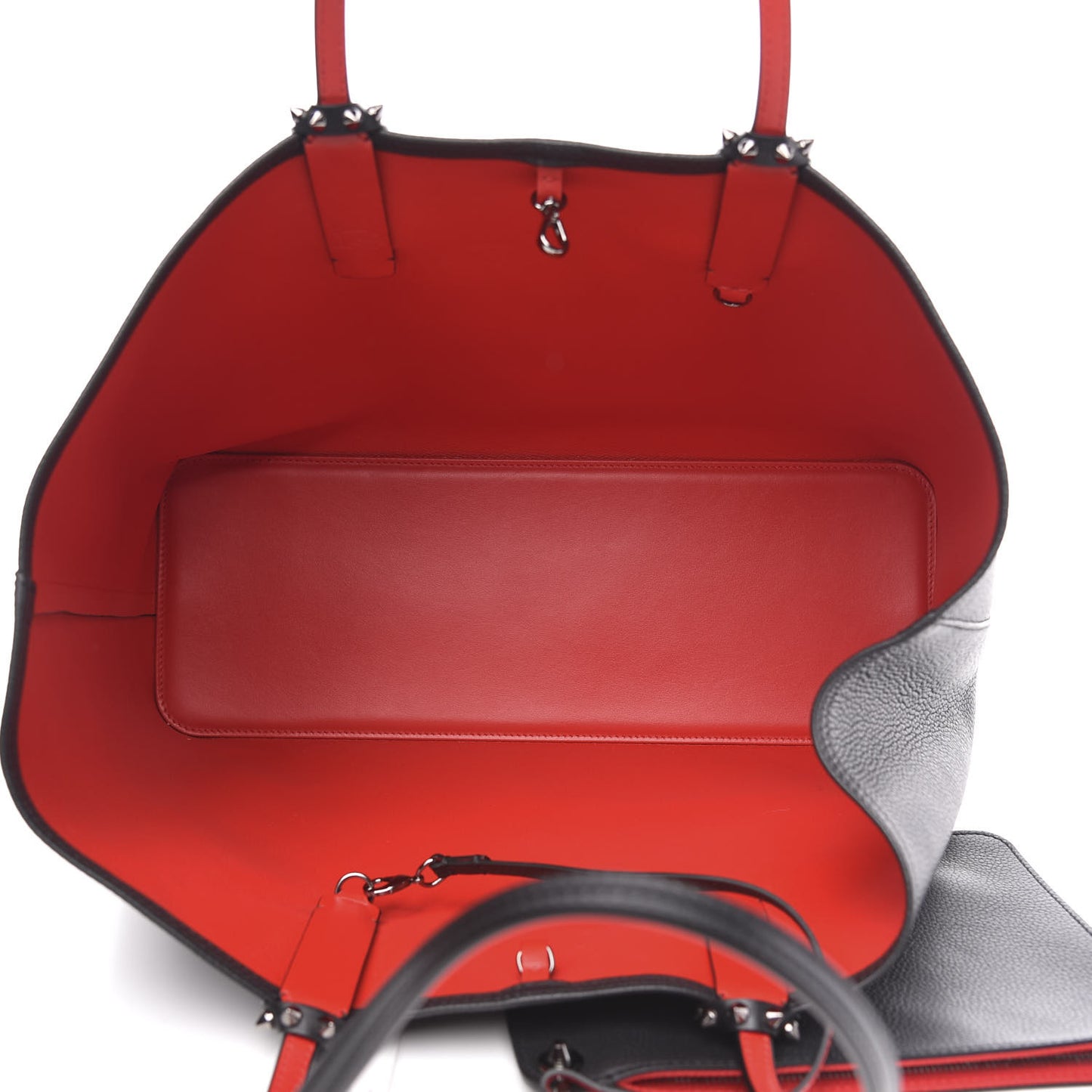 Calfskin Spikes East West Cabata Tote Black