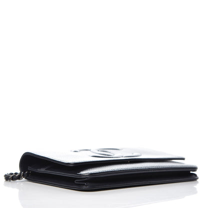 Chanel Caviar Timeless CC Wallet On Chain WOC Navy Blue 5 of 20