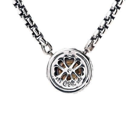 David Yurman Sterling Silver 14K Yellow Gold Pearl 12mm Cookie Pendant Necklace 5 of 5
