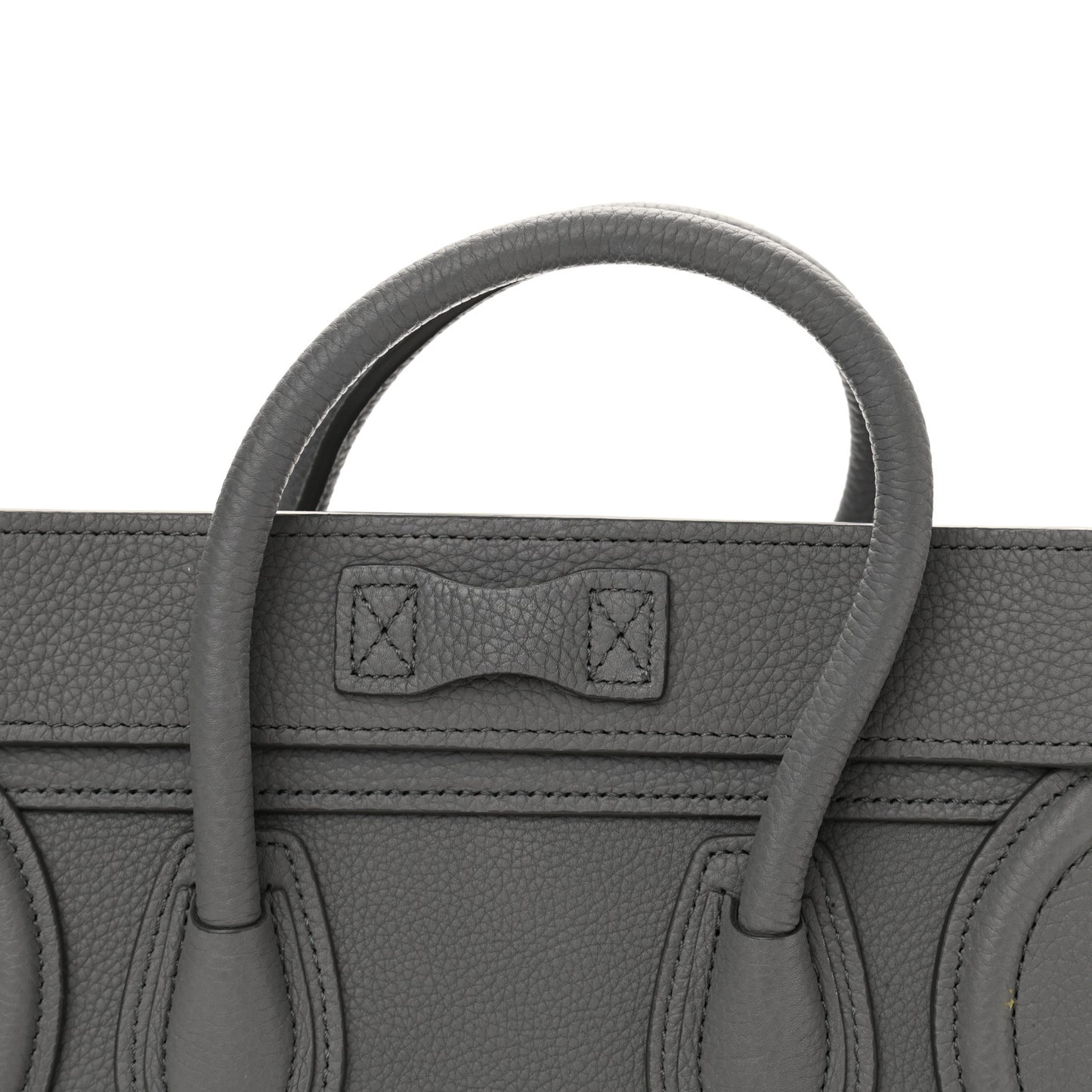 Drummed Calfskin Nano Luggage Kohl