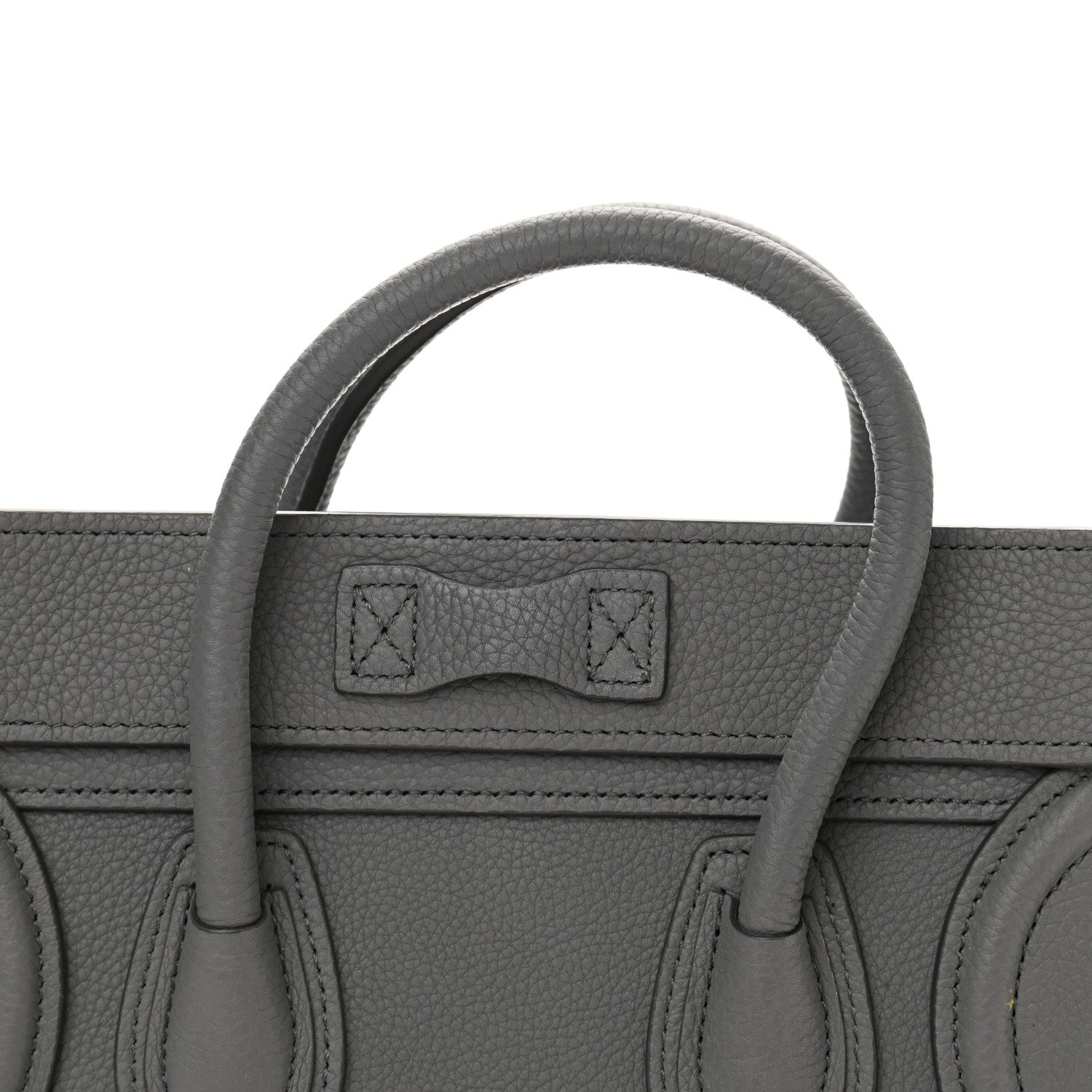Celine Drummed Calfskin Nano Luggage Kohl 13 of 13