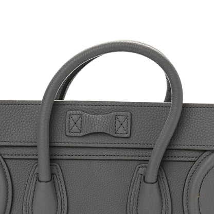 Celine Drummed Calfskin Nano Luggage Kohl 13 of 13