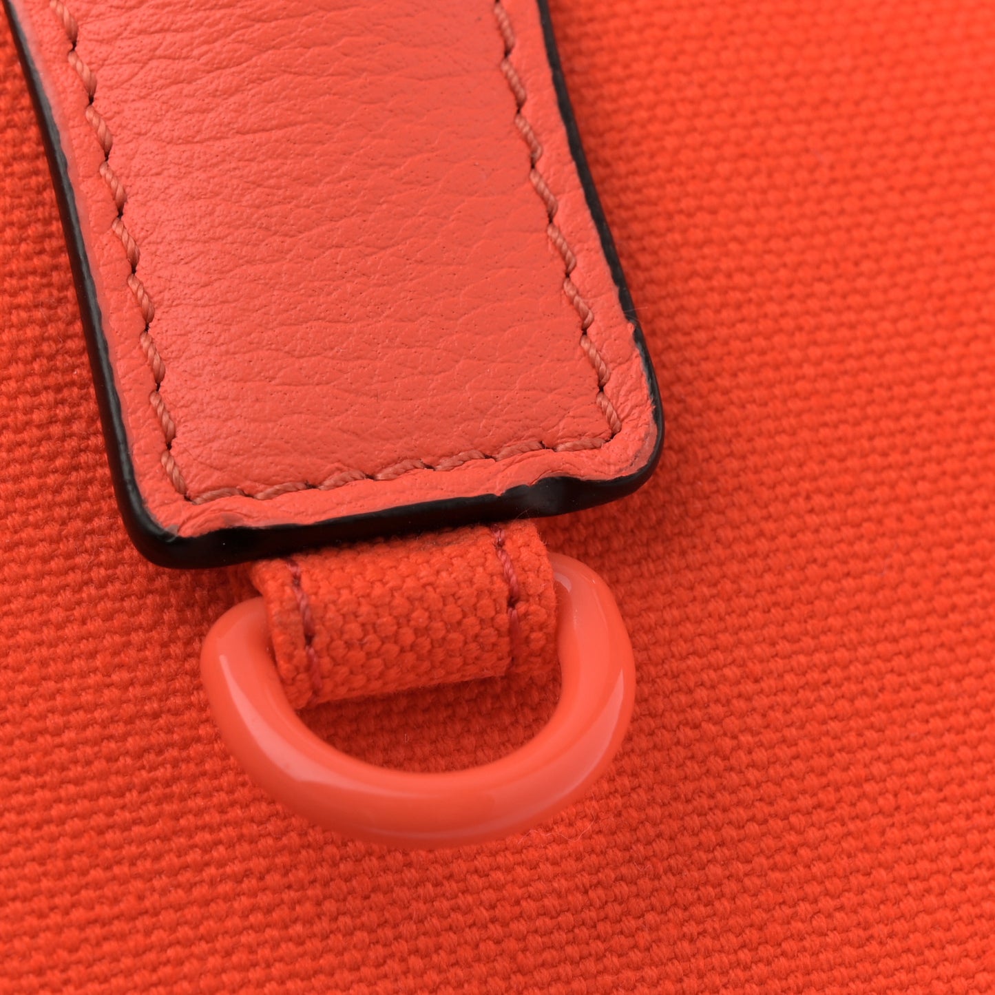 Canvas Calfskin Large La Medusa Tote Bag Orange