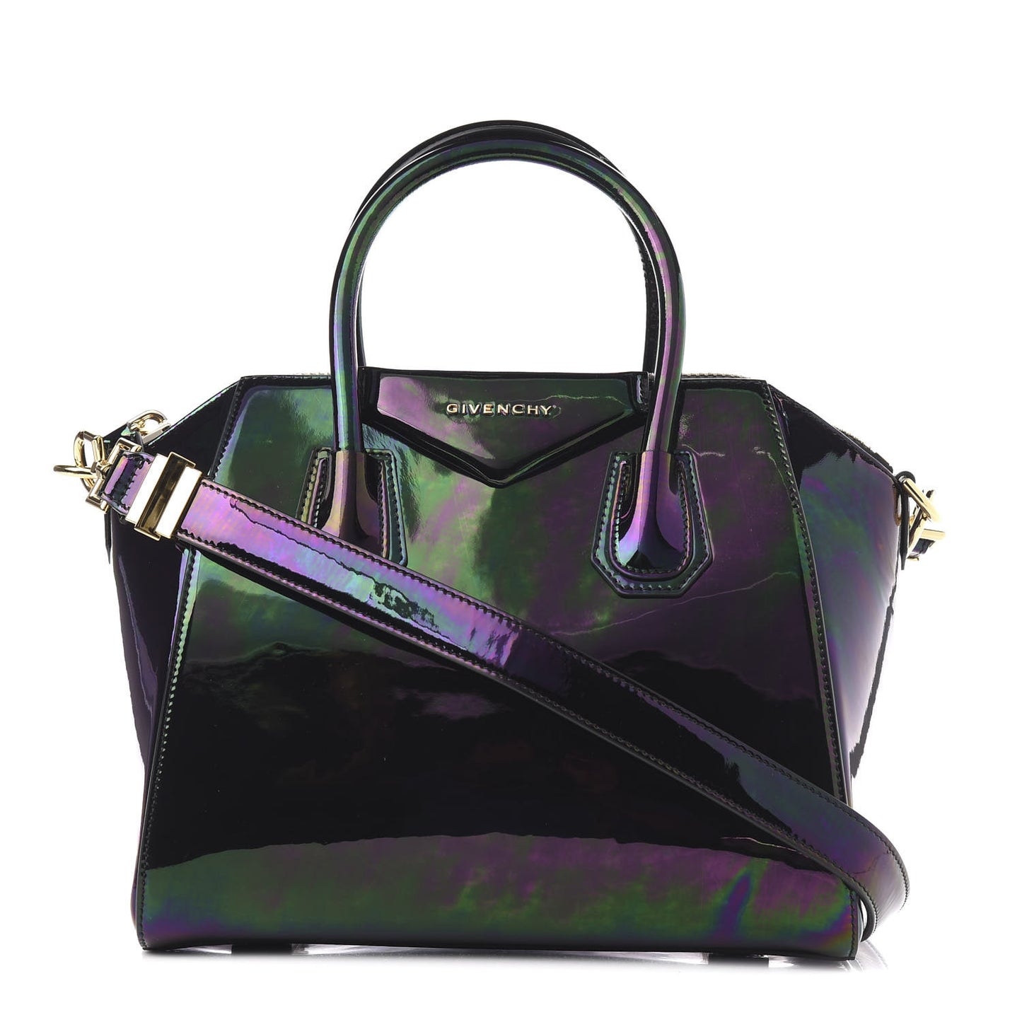 Calfskin Oil Slick Small Antigona Black