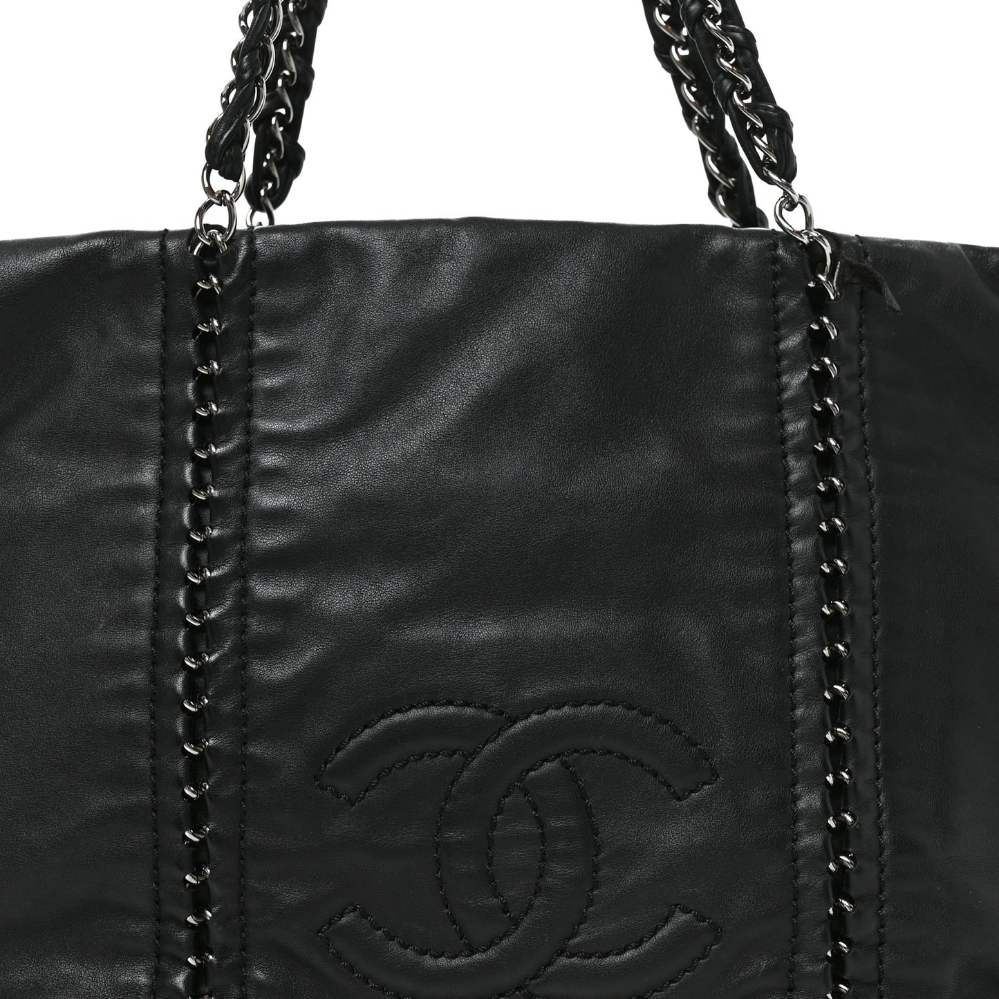 Smooth Calfskin Luxe Ligne Tote Black