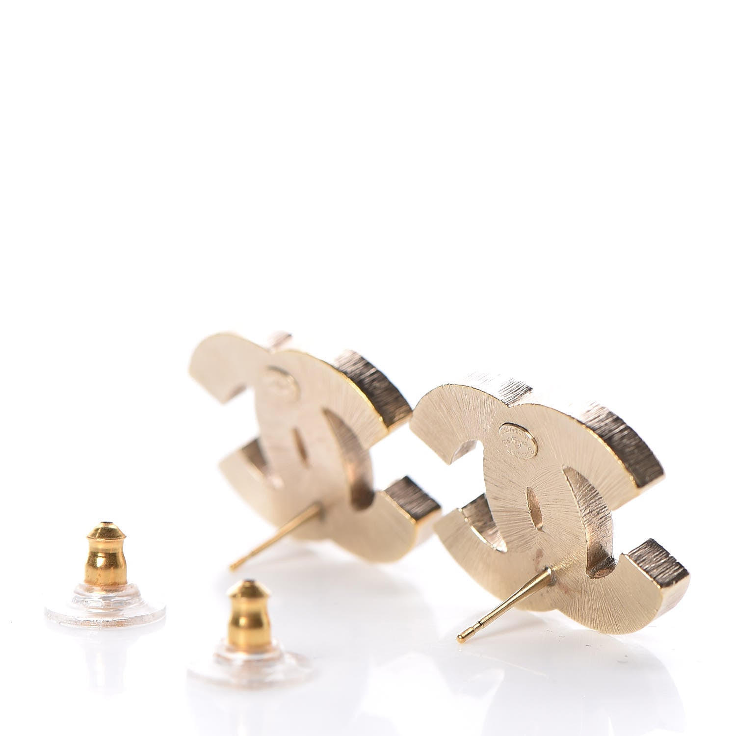 Chanel Resin Pearl CC Earrings Black Gold 4 of 5
