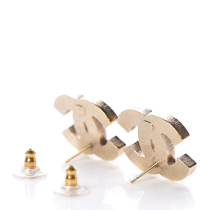 Chanel Resin Pearl CC Earrings Black Gold 4 of 5