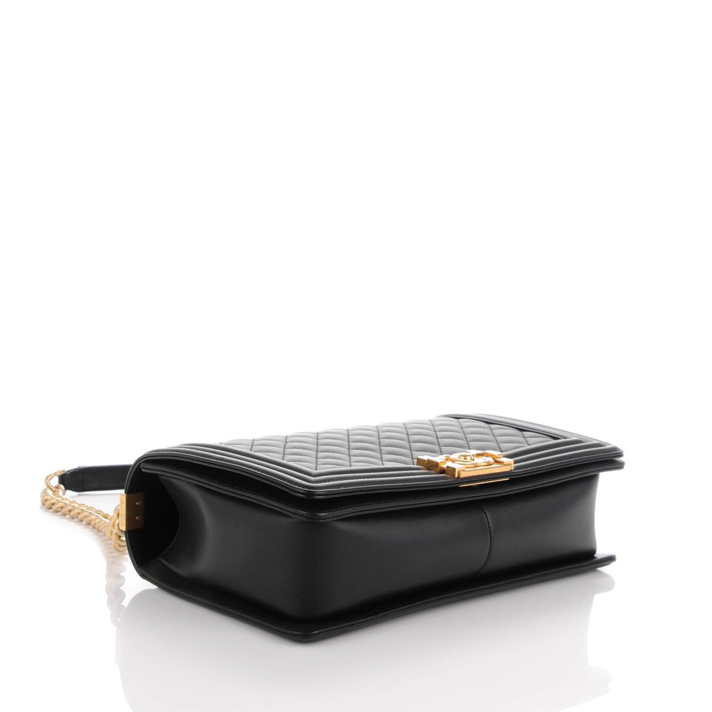 Calfskin Quilted New Medium Boy Flap Black