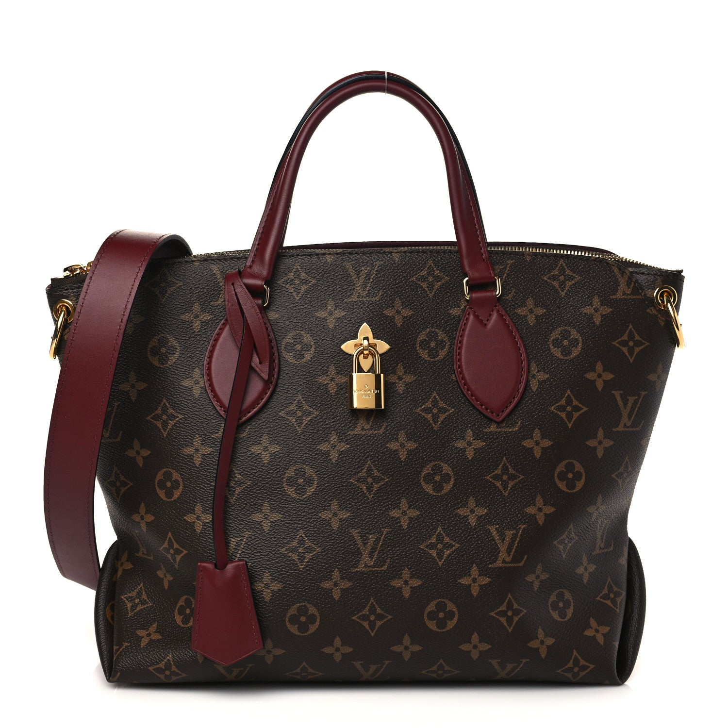 Louis Vuitton Monogram Flower Zipped Tote MM Bordeaux 1 of 5