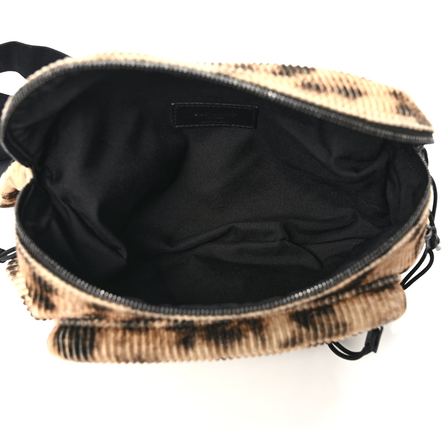 Saint Laurent Corduroy Leopard Print Belt Bag Beige Black 5 of 8