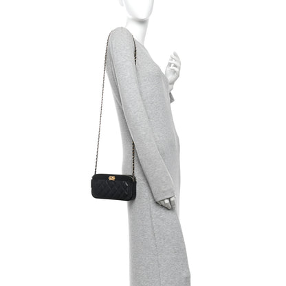 Chanel Lambskin Quilted Small Boy Clutch With Chain Black 2 of 14