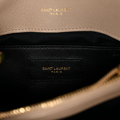 Saint Laurent Sheepskin Matelasse Chevron Monogram Medium College Bag Dark Beige 6 of 10