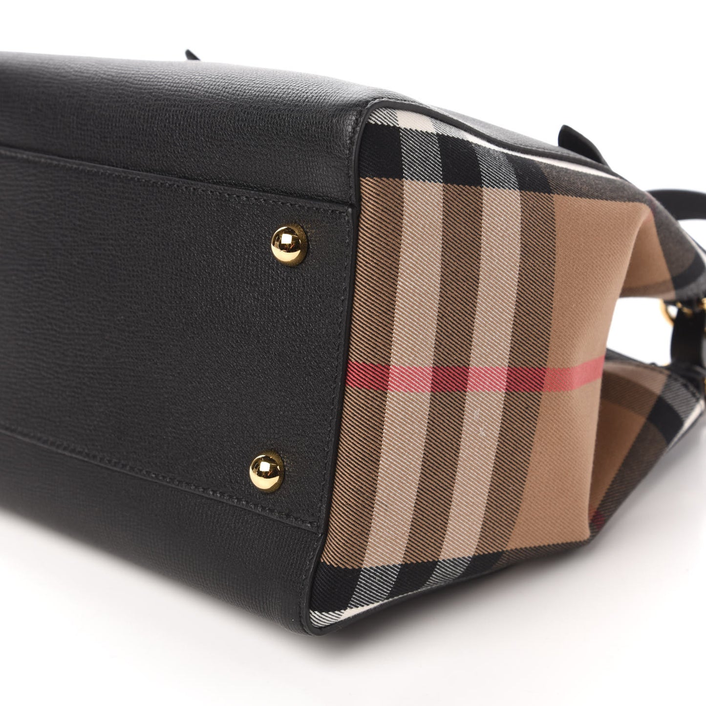Grainy Calfskin House Check Small Canterbury Black