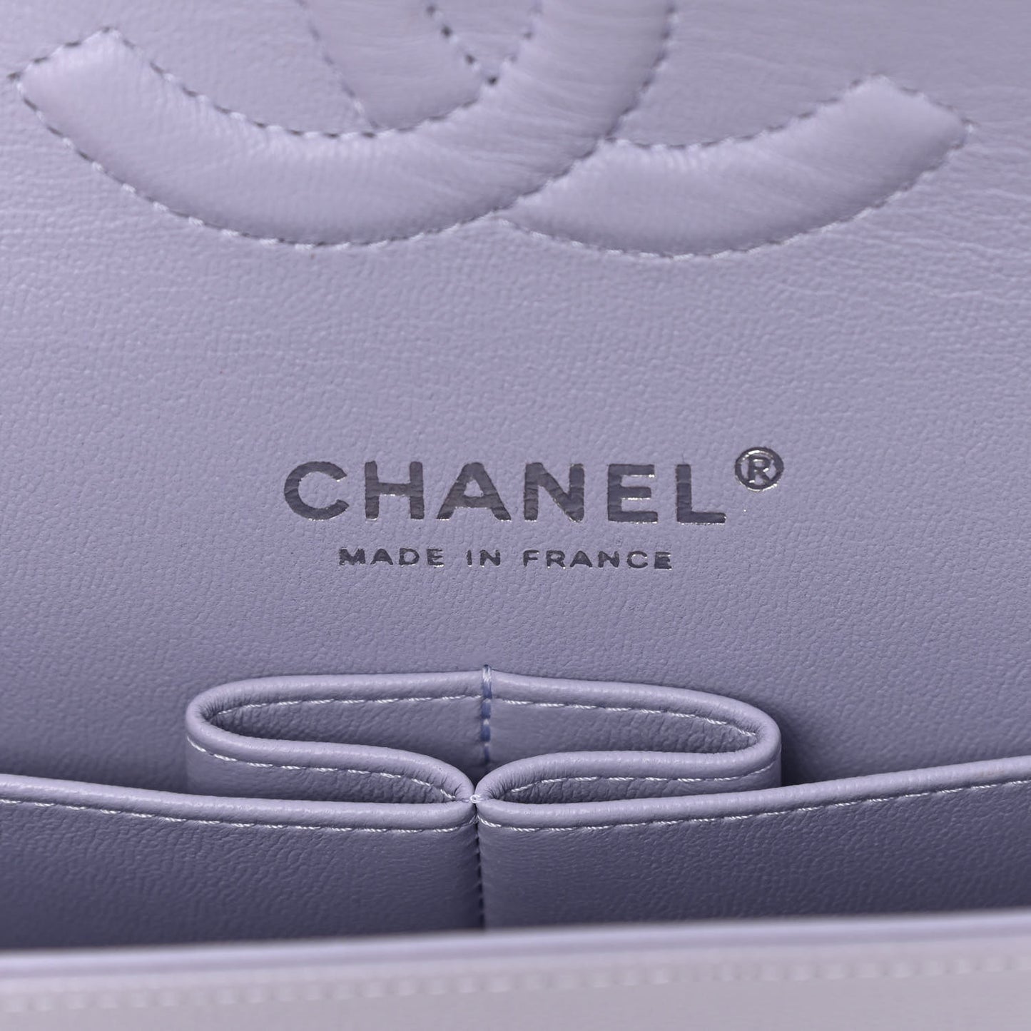 Caviar Quilted Medium Double Flap Light Purple