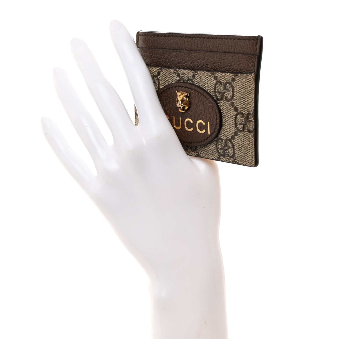 GG Supreme Monogram Neo Vintage Card Holder Beige Crop New Acero